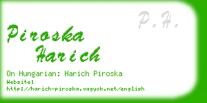 piroska harich business card